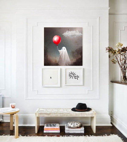 Ghost with Balloon Fine Art  | Lisa Jaye Art Designs