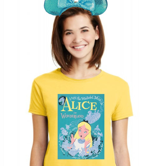 Yellow Alice In wonderland Ride Disneyland shirt t-shirt