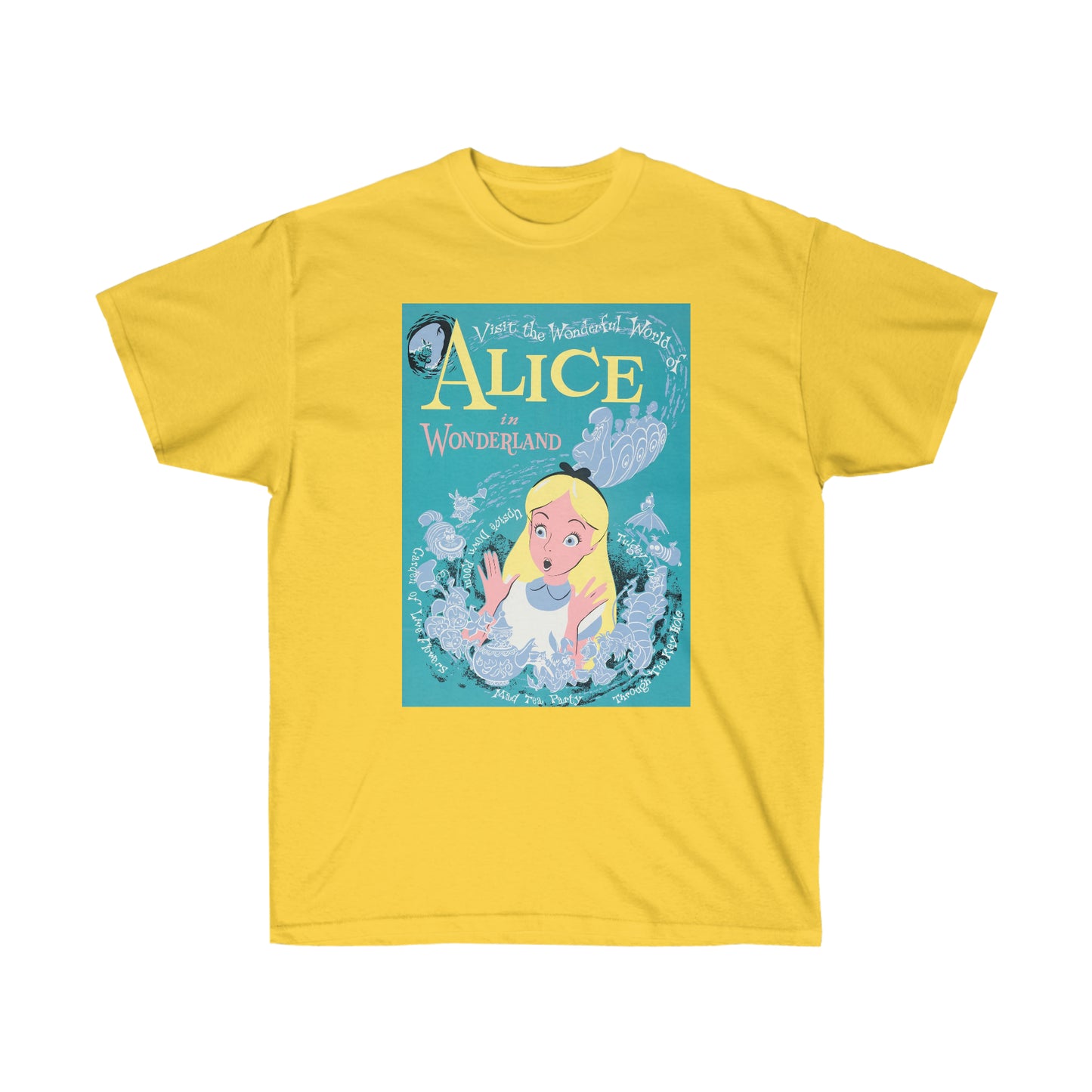Alice in Wonderland Retro Poster T-Shirt,  Unisex Tee
