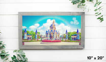 Cinderella's Castle and Walt Disney's Statue wall art