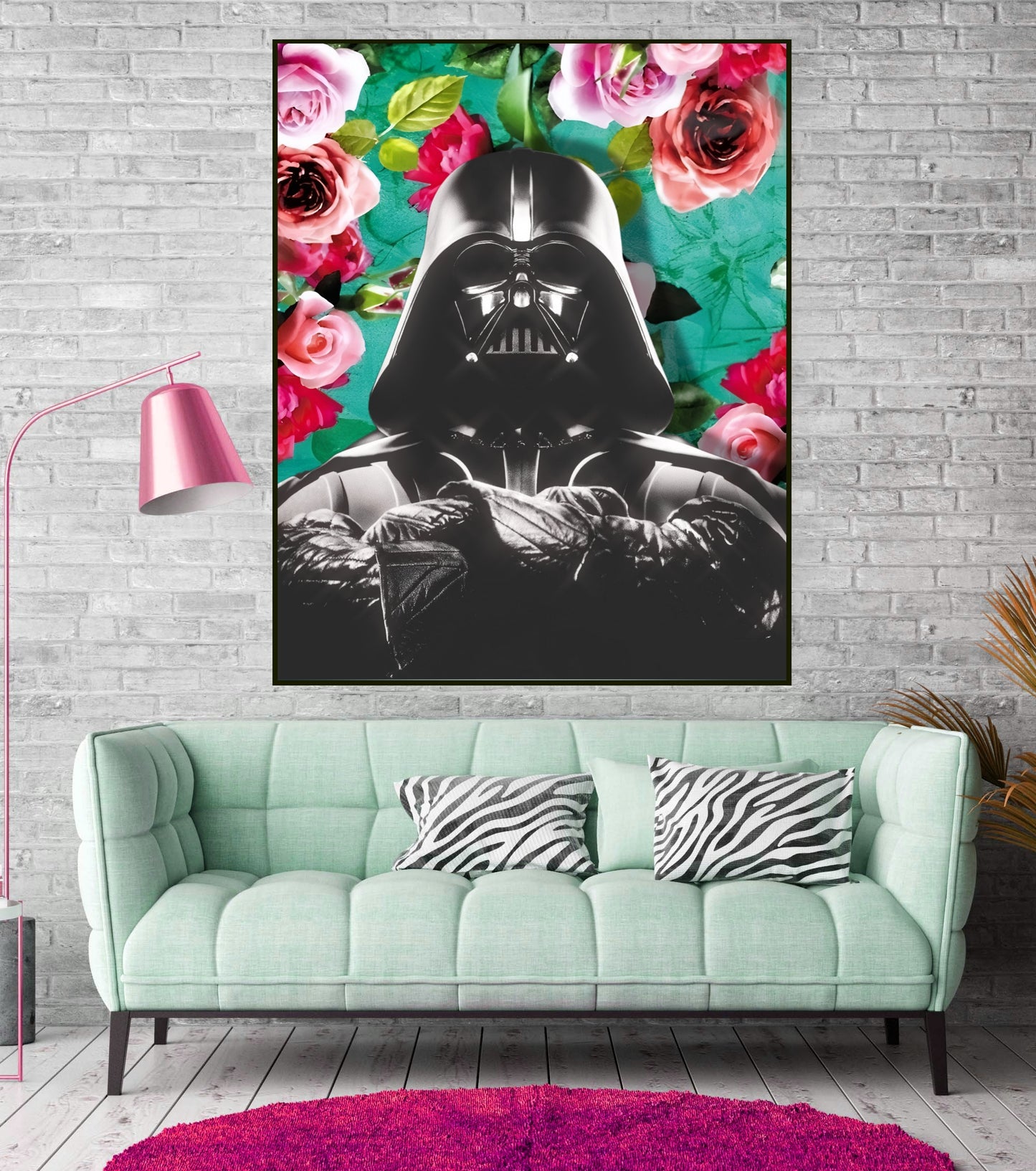 Princess Leia and Darth Vader Floral Wall Art Set | Lisa Jaye Art Designs