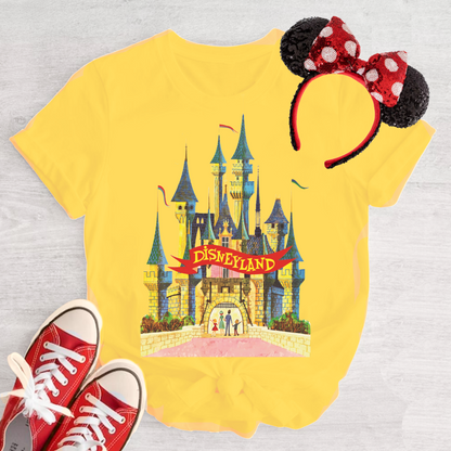 Disneyland Castle Retro T-Shirt, Ovesized Unisex Tee T-shirt 