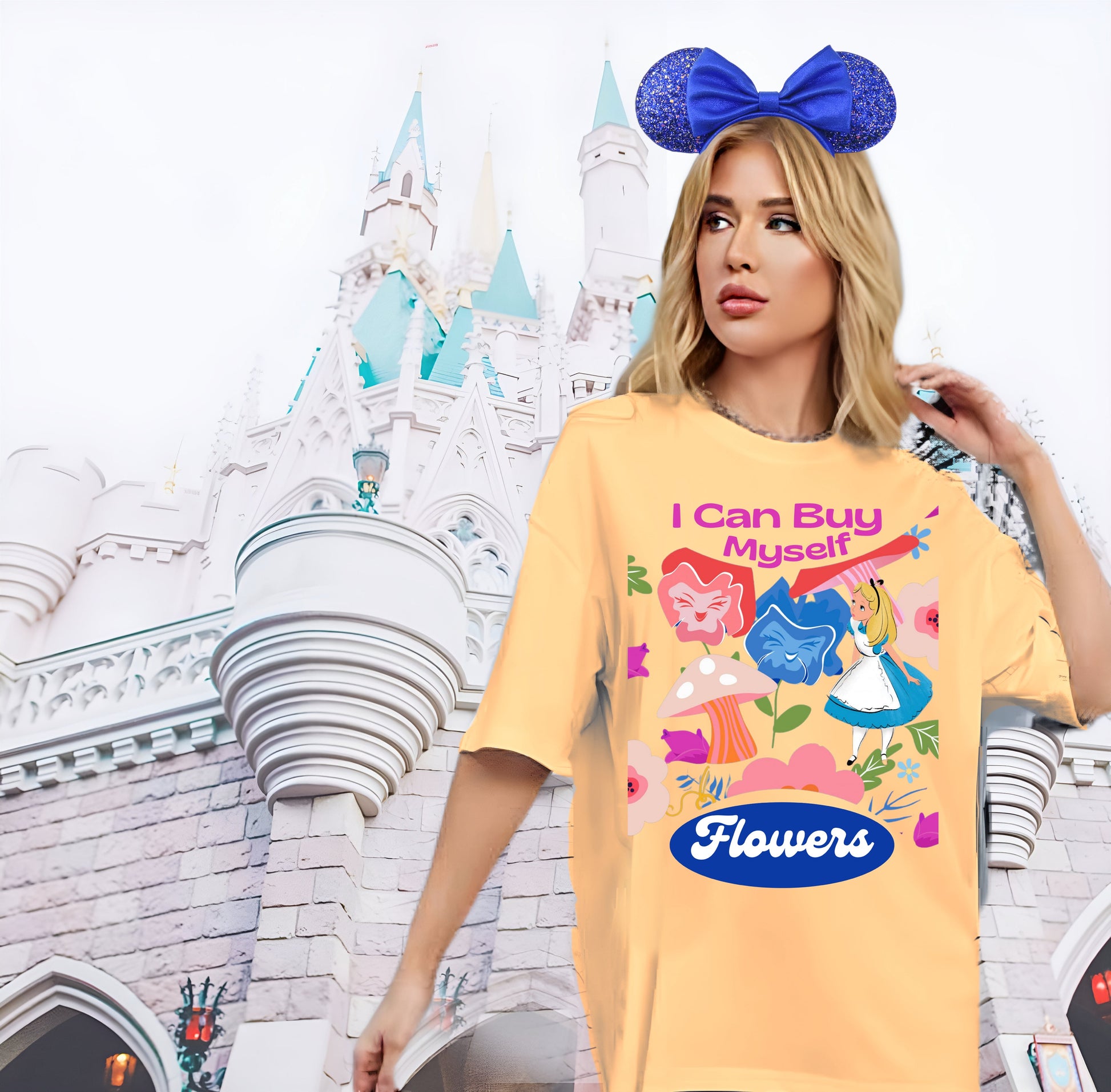 I Can Buy My Own Flowers Alice In Wonderland Disney T-shirt shirt tee