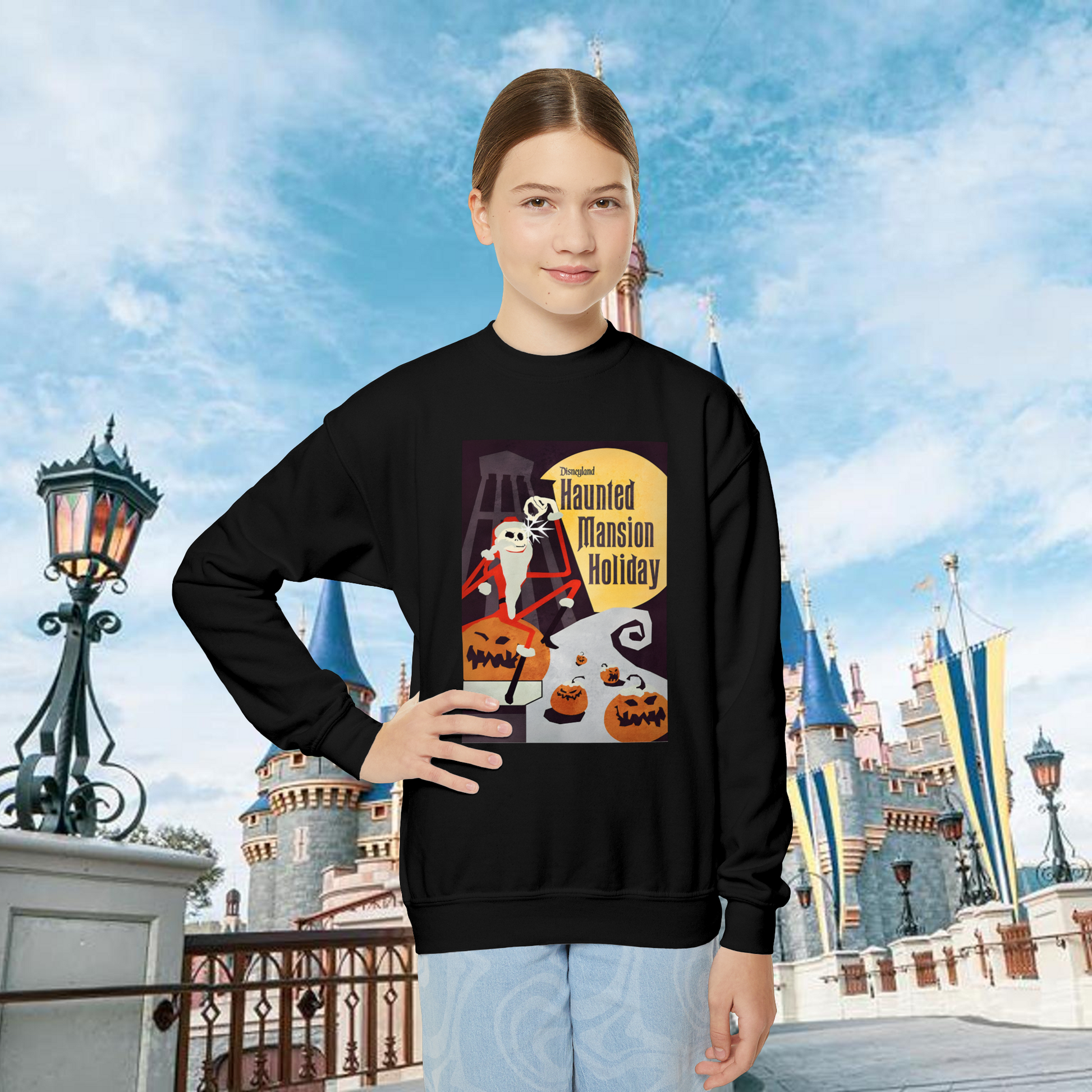 Haunted Mansion Holiday Nightmare Before Christmas Overlay Sweatshirt