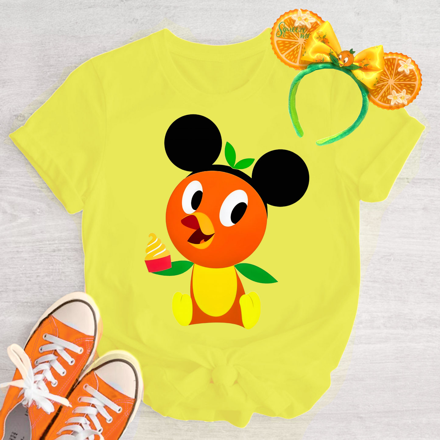 Orange Bird in Mickey Ears Unisex T-Shirt
