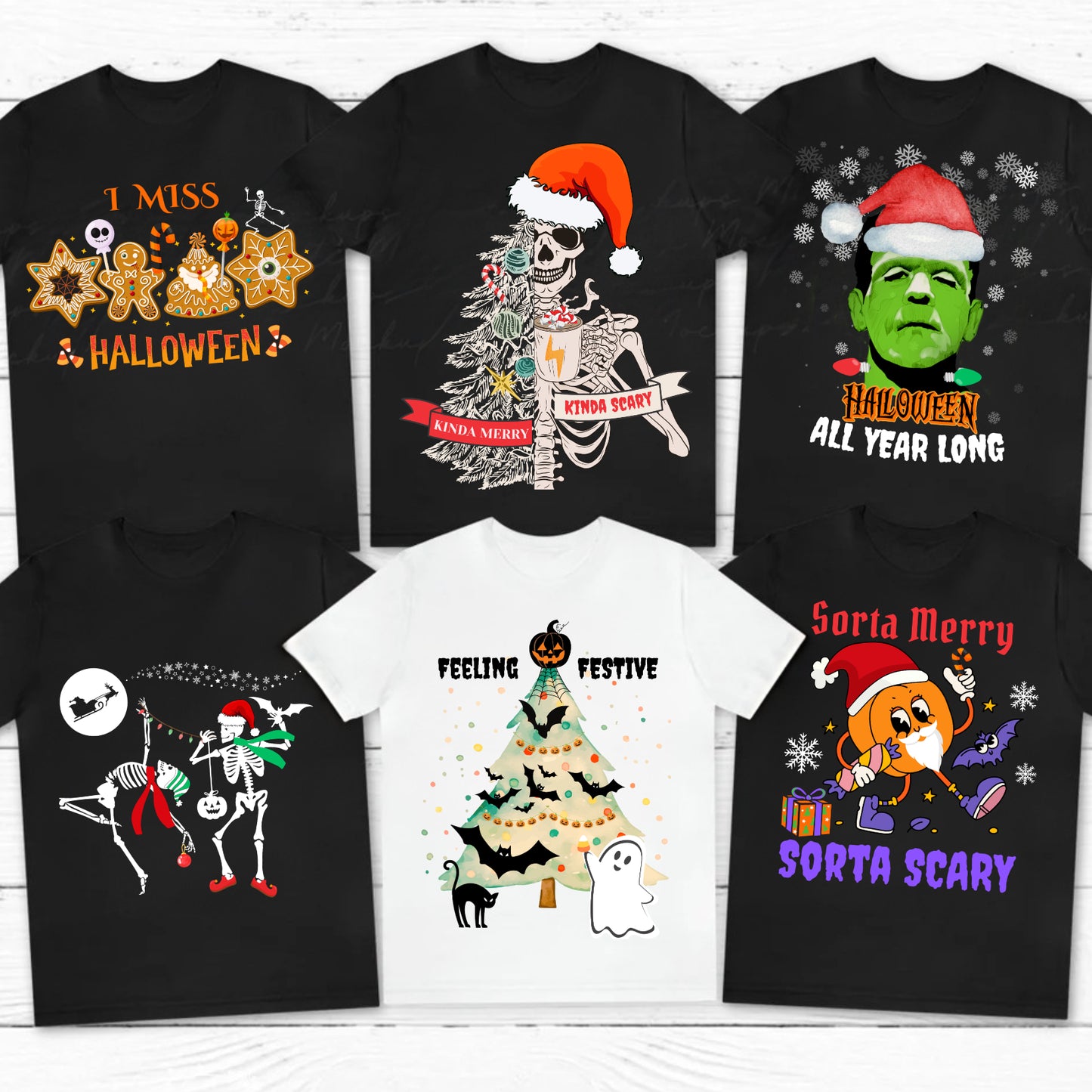 Sorta Merry Sorta Scary Goth Christmas T-Shirt, Unisex Tee