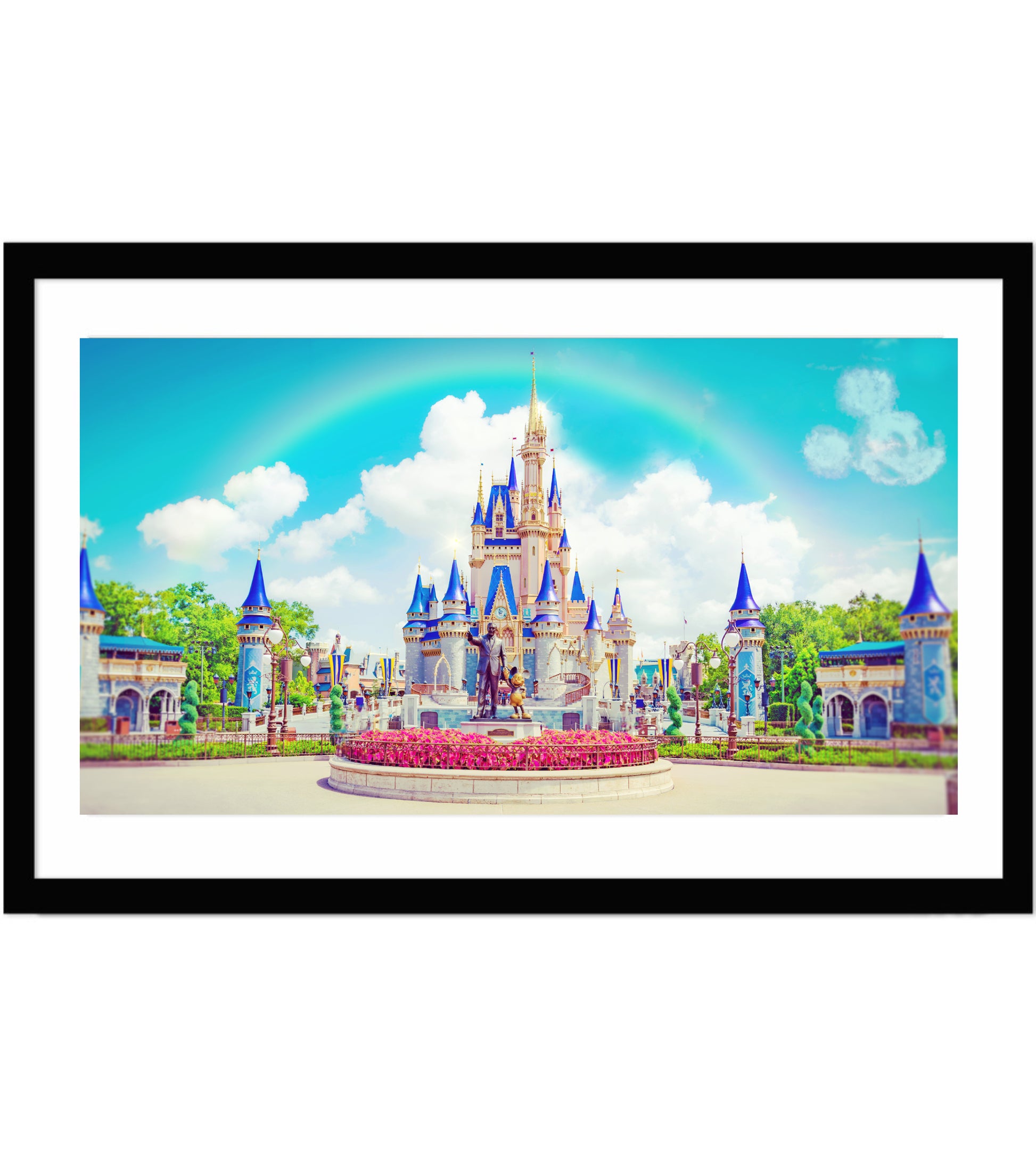 Cinderella's Castle and Walt Disney's Statue Fine Art Print