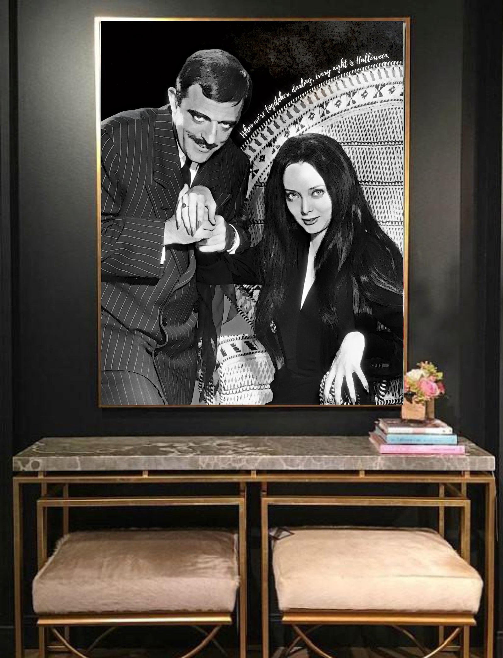 Addam's Family Wall Art Print or Canvas with Morticia and Gomez