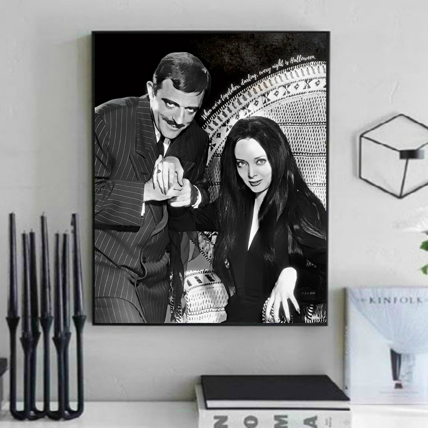 Original Morticia & Gomez Addam's Family Painting Wall Art Print or Canvas 