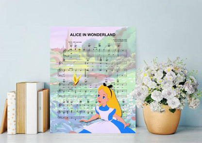Alice in Wonderland Sheet Music Wall Art  | Lisa Jaye Art Designs