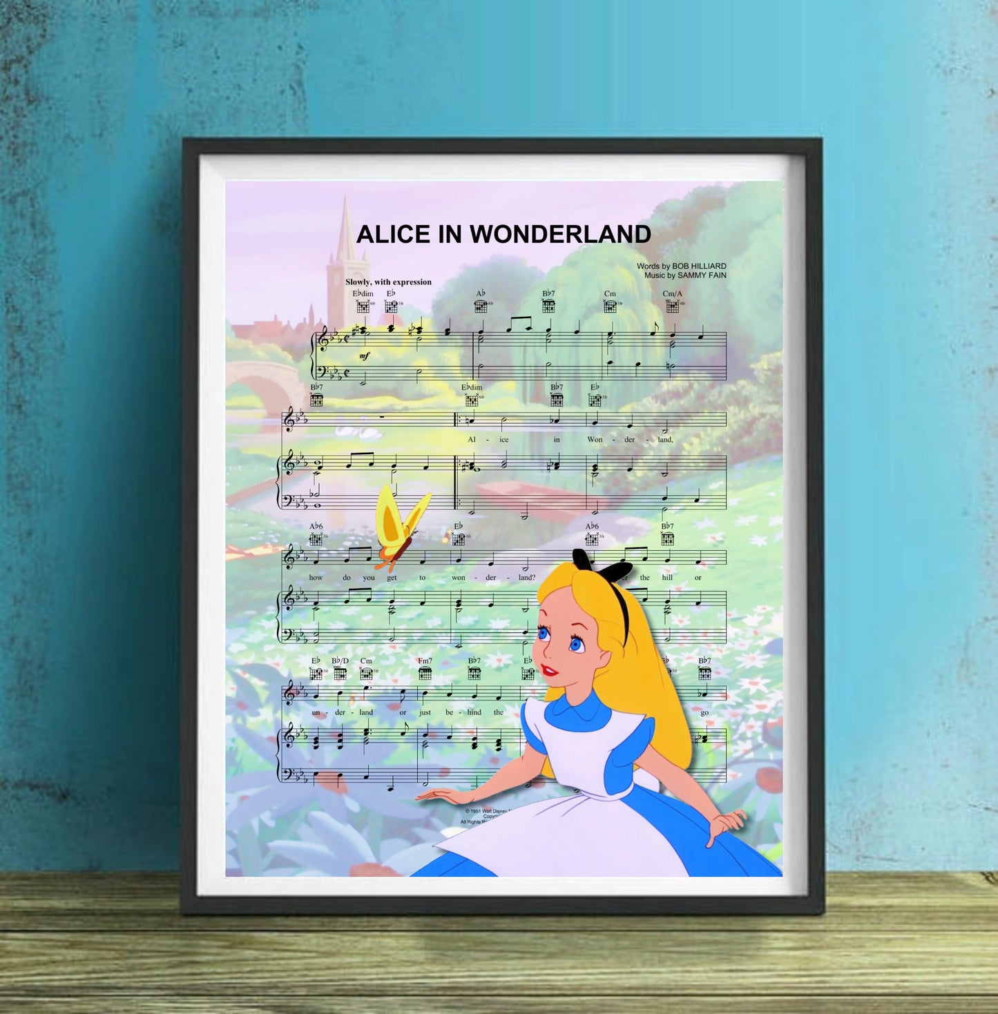 Alice In Wonderland Sheet Music Art