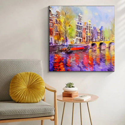 Amsterdam Canal wall art canvas