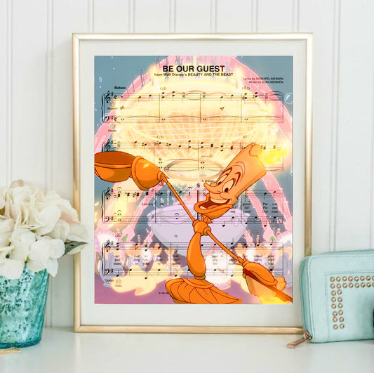 Beauty and the Beast Be Our Guest sheet music art