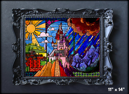 Beauty and the Beast Stained Glass artwork
