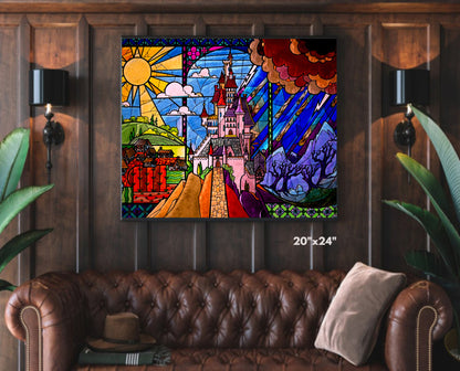 Beauty and the Beast Stained Glass home decor