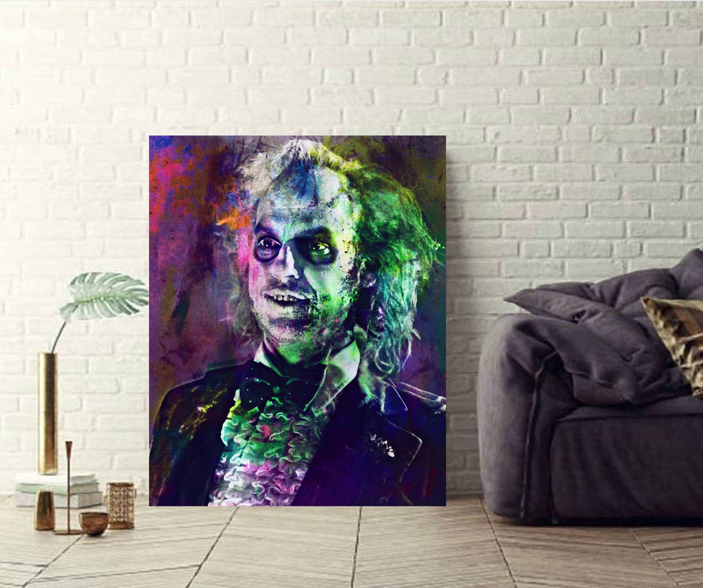 Beetlejuice in Tuxedo Wall Art Print Painting Canvas