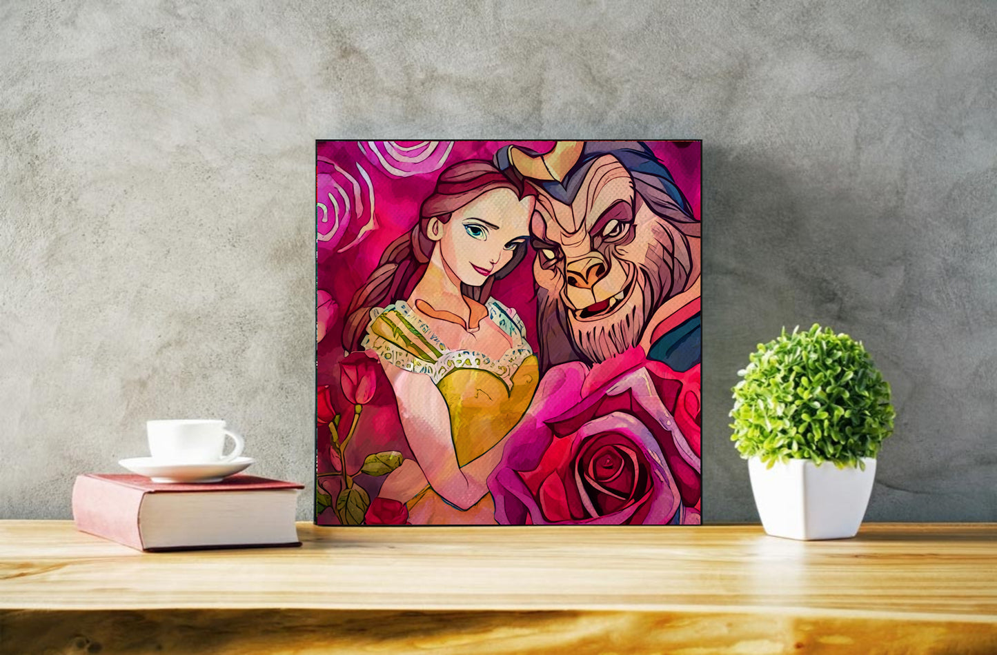 Beauty and the Beast rose wall art gift