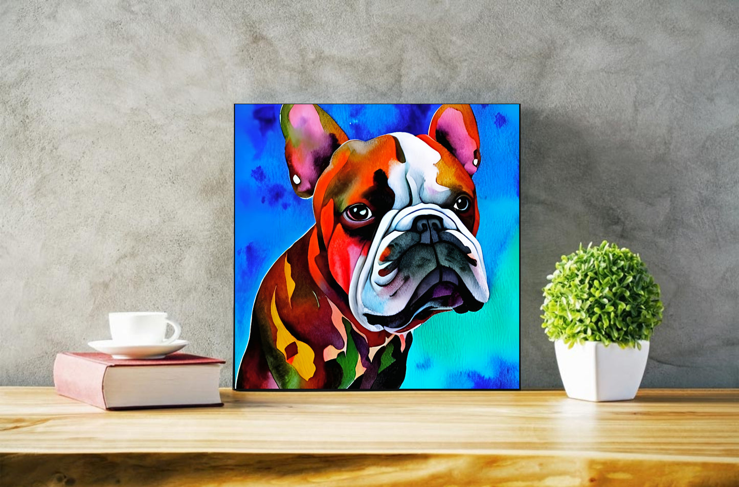 Frenchie abstract art