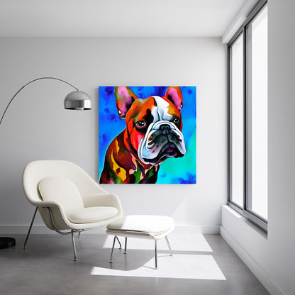 French bull dog painting canvas