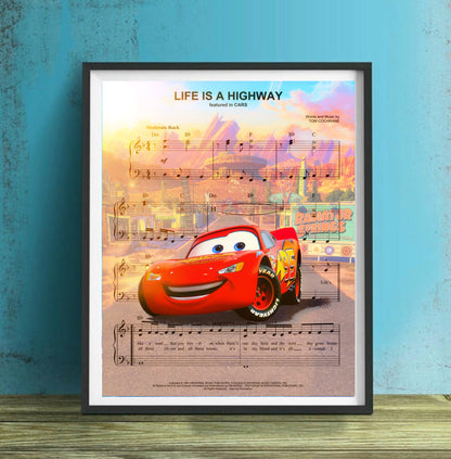 Disney Cars Life Is A Highway Sheet Music Art
