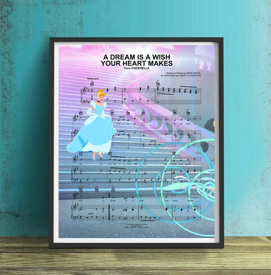 Cinderella A Dream is a Wish Sheet Music wall art print