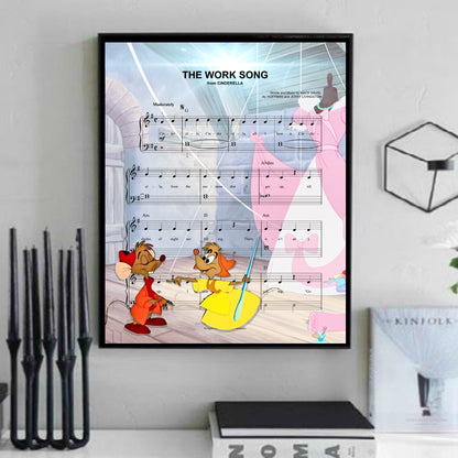Cinderella The Work Song Sheet Music Wall Art