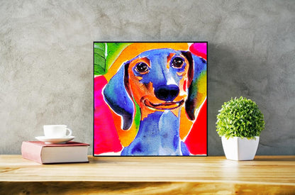 Small Dachshund watercolor painting gift