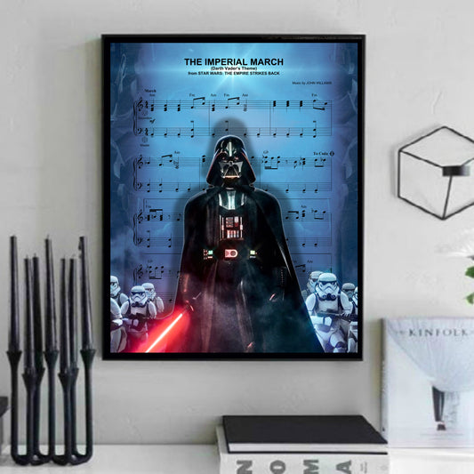 Darth Vader Imperial March Sheet Music Wall Art Print Painting Poster Canvas