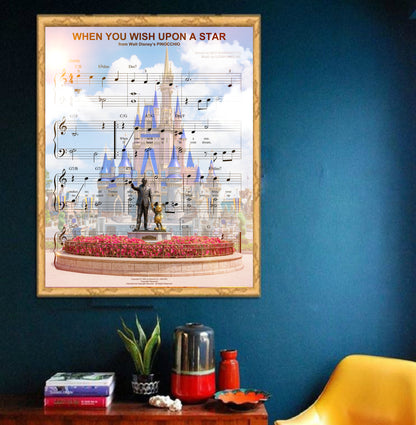 Walt Disney When You Wish Upon a Star Sheet Music Wall Art  | Lisa Jaye Art Designs