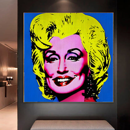 Dolly Parton Andy Warhol Inspried Painting Wall Art  | Lisa Jaye Art Designs