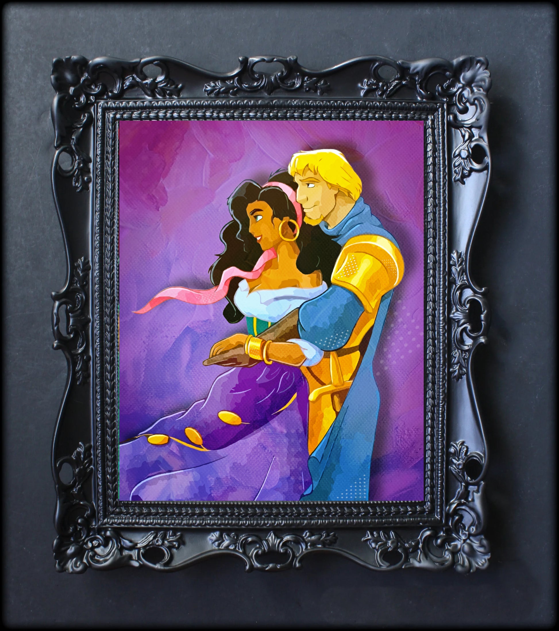 Esmeralda and Phoebus Hunchback of Notre Dame artwork painting