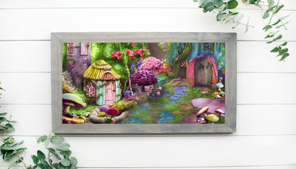 Fairy garden art print canvas gift