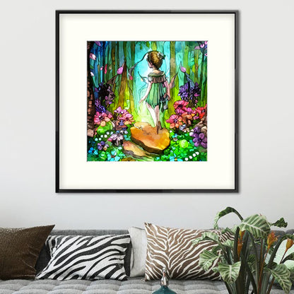 fairy garden art print