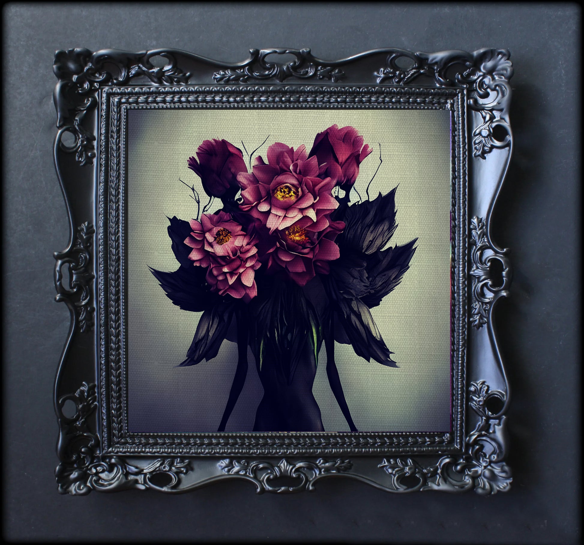 dark floral moody art