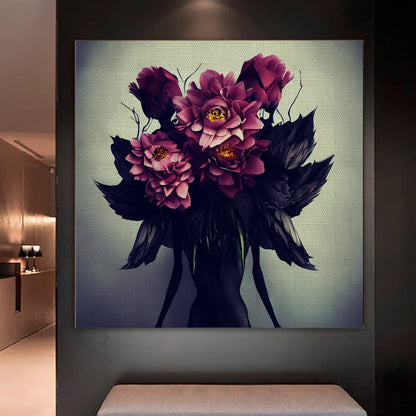 goth floral flowers art artwork