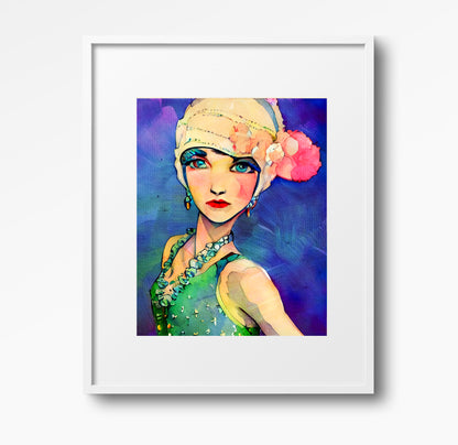 flapper girl artwork for sale