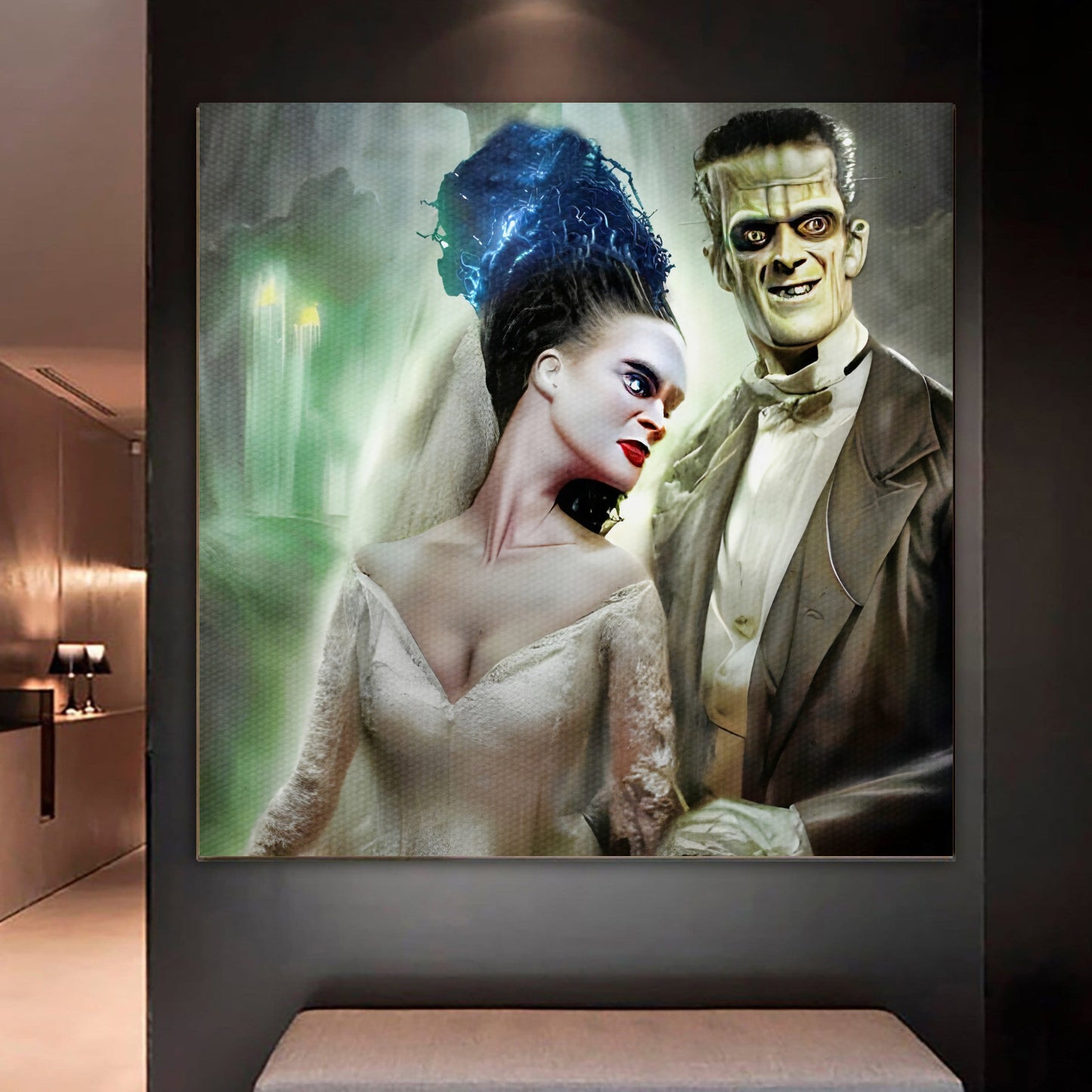 Frankenstein's Monster & Bride Wall Art  | Lisa Jaye Art Designs