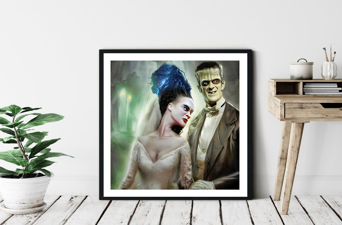 Frankenstein's Monster and Bride art print artwork