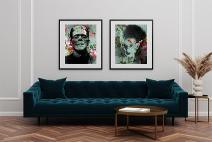 Frankenstein's Monster and Bride Wall art set prints posters