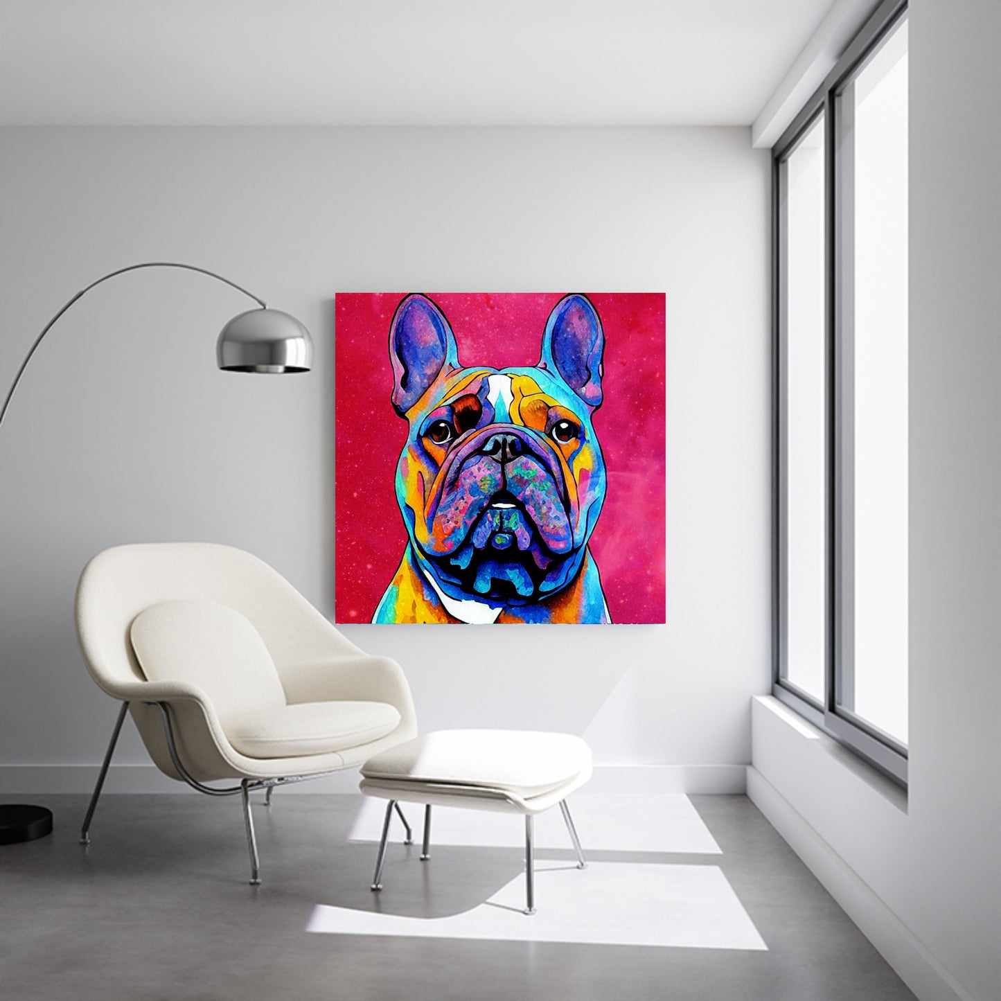 French Bull Dog Red Wall Art  | Lisa Jaye Art Designs