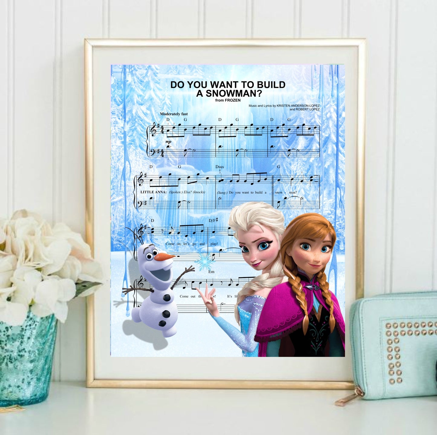 Frozen Sheet Music Wall Art  | Lisa Jaye Art Designs