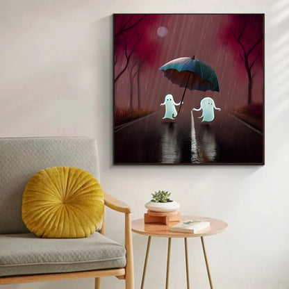 cute ghosts romantic art artwork print canvas