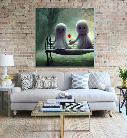 Ghosts on Bench Fine Art  | Lisa Jaye Art Designs