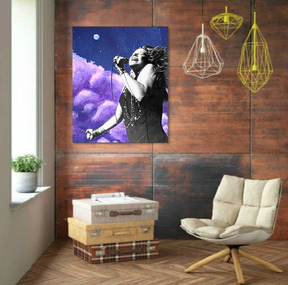 Janis Joplin Purple Wall Art  | Lisa Jaye Art Designs