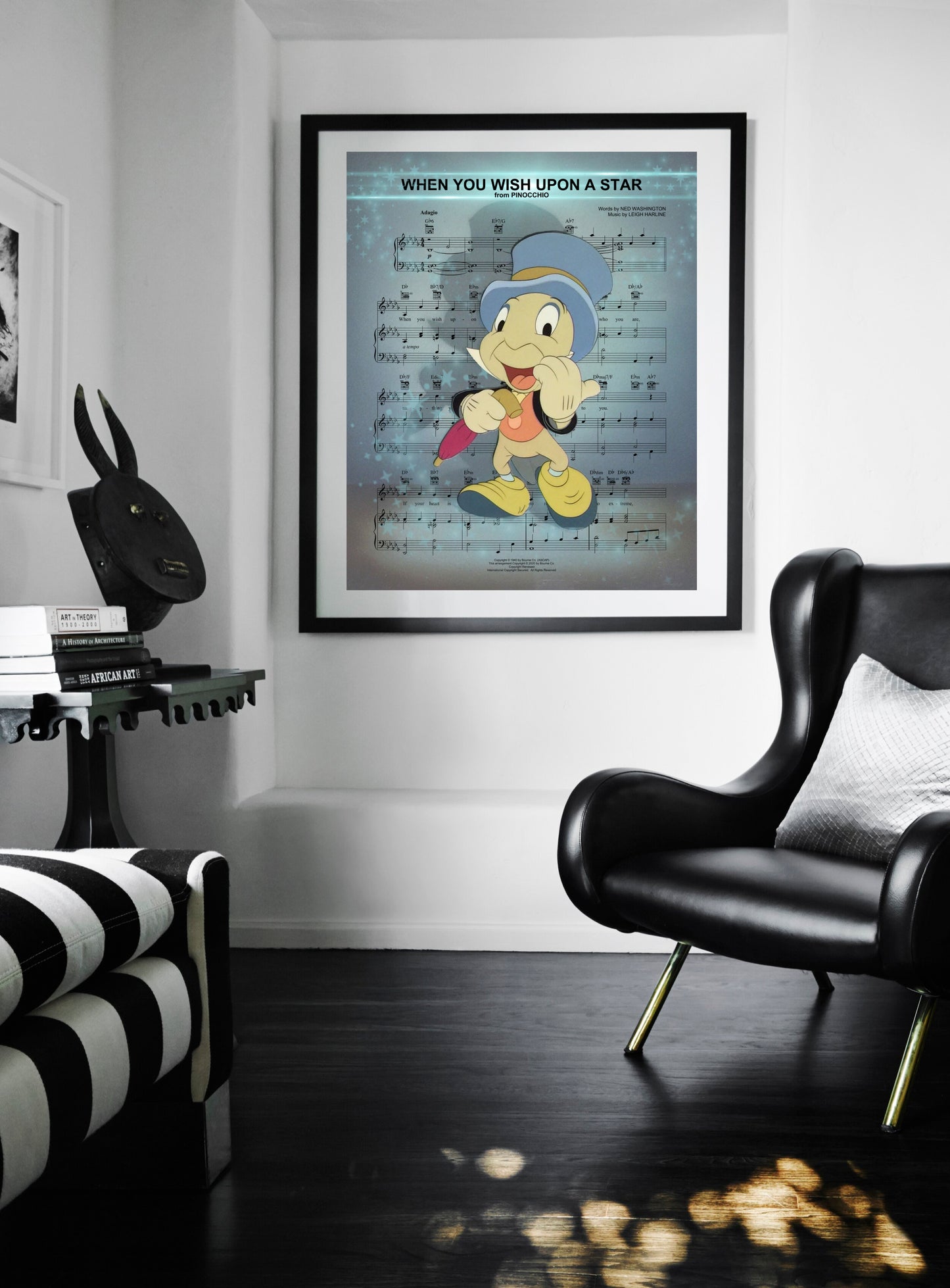 Jiminy Cricket When You Wish Upon a Star Sheet Music Wall Art  | Lisa Jaye Art Designs