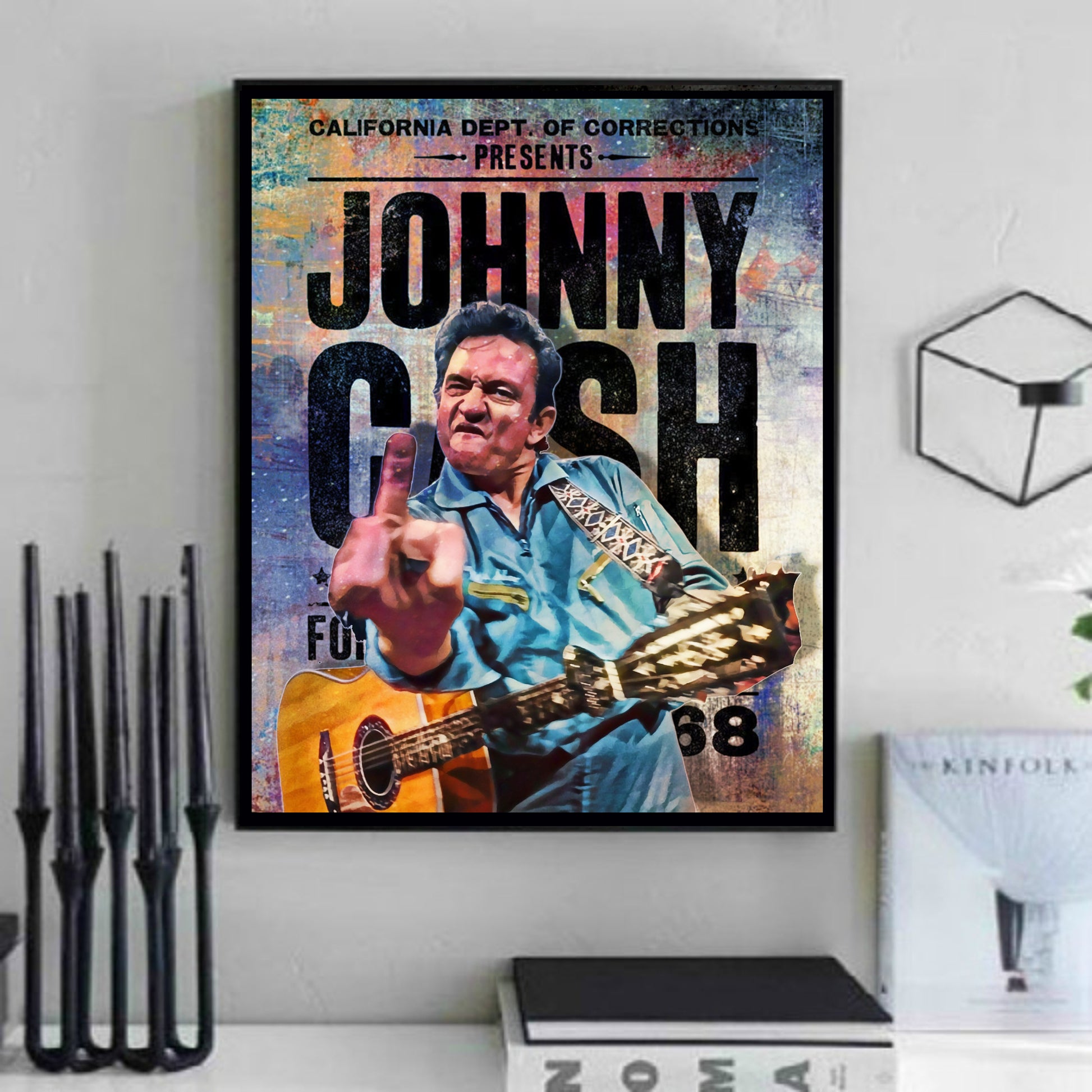 Johnny Cash Wall Art Print Painting Poster Canvas
