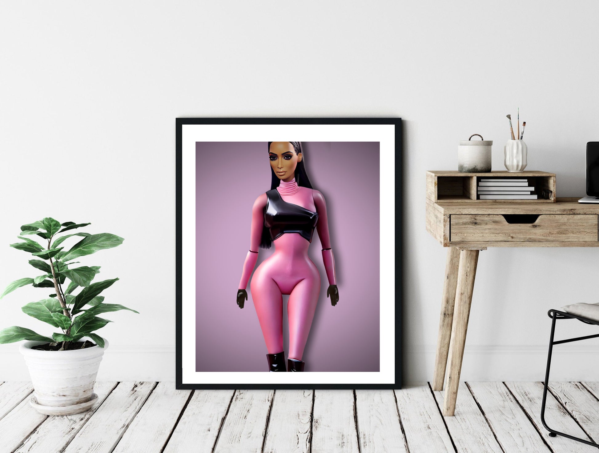 Kim Kardashian framed art artwork