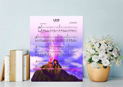 Lava Pixar Sheet Music Wall Art  | Lisa Jaye Art Designs
