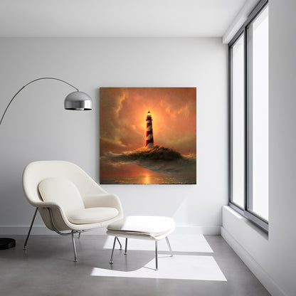 Lighthouse abstract painting