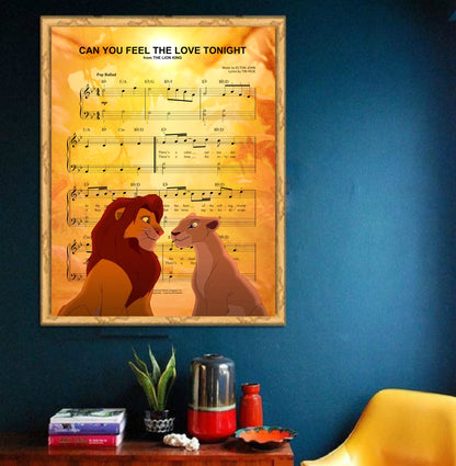 Lion King Can You Feel the Love Tonight Sheet Music Art